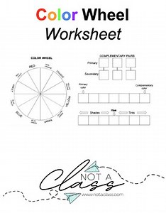 Color Wheel Worksheet | Primary, Secondary and Complimentary Colors