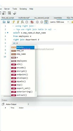 how to use right join table in sql