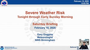 9.2K views · 48 reactions | 2/15, 12:30pm Severe Forecast Update Video Briefing from NWS Birmingham: Overnight severe weather potential late tonight through early Sunday morning. Have multiple ways to receive warnings that will wake you up if a warning is issued for your area!! | US National Weather Service Birmingham Alabama | Facebook
