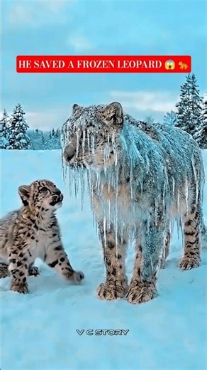 Crying Leopard Cub Begged for Help… A Man Saved His Frozen Mother | Emotional Animal Rescue Story 😢🐆