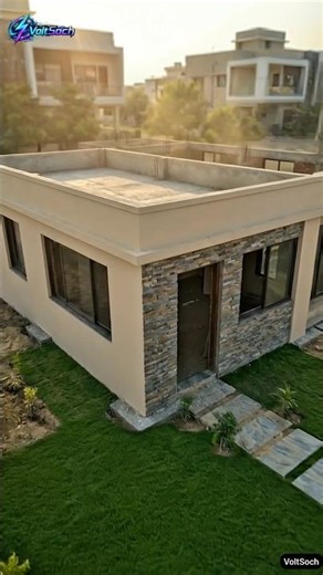 Luxury Small Villa Construction | Empty Plot to Beautiful Modern House 🏡 #construction #shorts