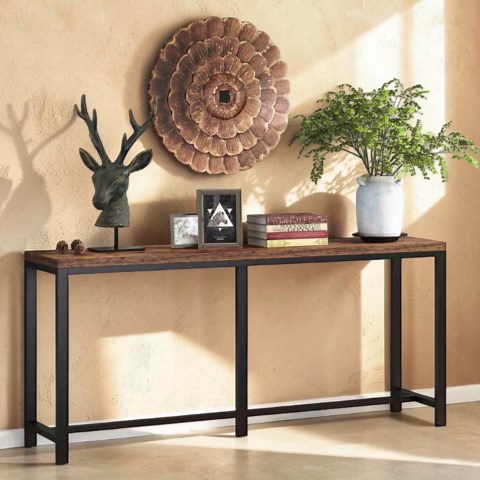 Extra Long Industrial Console Table: Narrow Entryway Sofa Table - Etsy