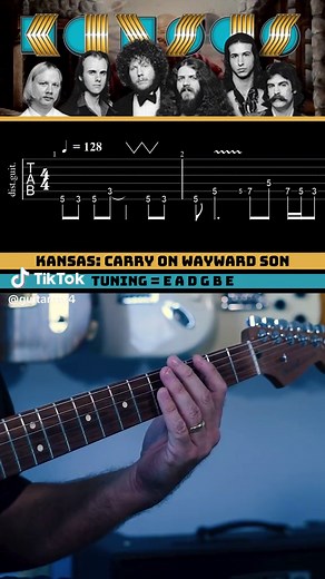 Learn to Play Carry on Wayward Son Guitar Riff with Tabs