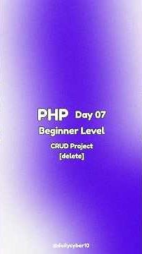 PHP Project | Day 07 #php #phptutorial #phpproject #phpbasics #tutorial