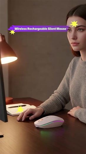 Rechargeable Silent Mouse with 7-Color Ambient Lighting – Stay Focused, Stay Cool