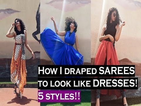 How to wear a SAREE as a DRESS | 5 Ways | PinkPepperCorn
