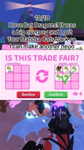Trading the world's first Mega Neon Matcha Cat #roblox #adoptme #adoptmeroblox #adoptmetrading #fyp