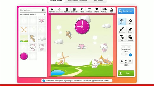 Creating hello kitty wonderland in picmix