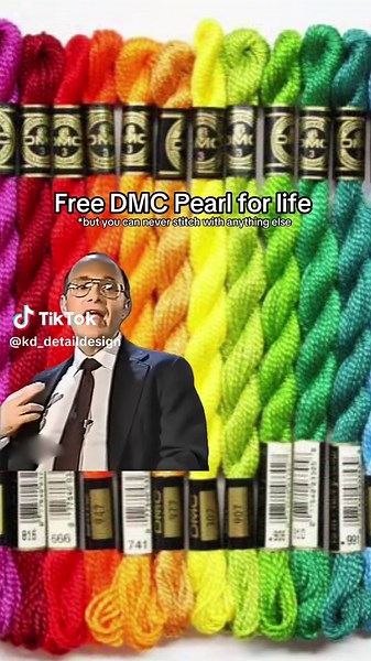 Sorry Pearl babe. I love you for cording but there’s no way in hell I’m stitching with you the rest of my needlepoint life. See yaaaa✌🏻#dmc #stitchlover #needlepoint #needlepointtiktok