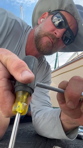 Rhino Rigging on Instagram: "The rubber handle screw driver technique. What method do you use to open wire? . . . #riggerslife #refit #beneteau #boat #diyinsta #boatwork#inspire #timelapse #gopro #sailboat #stalok #classicplastic #livingthedream #workhard #makeithappen #rhino #diyboat #"