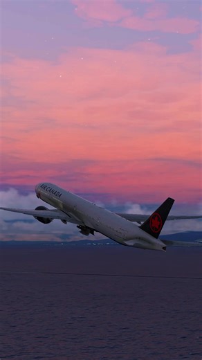 Air Canada Boeing 777-300ER takeoff from Vancouver. From Microsoft Flight Simulator 2020. #msfs #flightsimulator #aviationdaily #boeing777