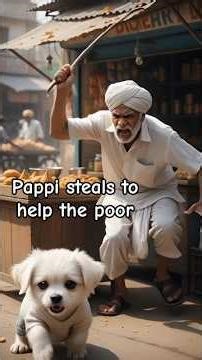 Pappi steals to help the poor || baby manky a story of puppy #puppytales #pajanimals #puppyhood