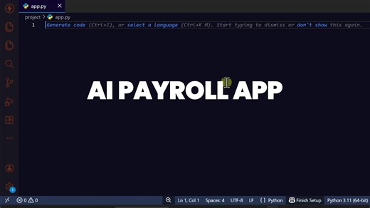 I Create AI Payroll App in 3 Min Using Python and Machine Learning #coding #python #stem #science #STEM