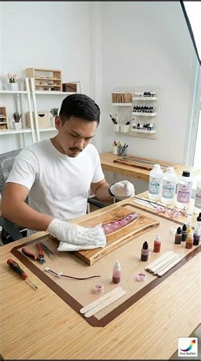 Glowing Sakura River Resin Lamp #resinart #epoxyresin #interiordesign