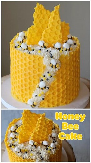 Honey Bee Cake #cakedecorating #cake #cakeshorts