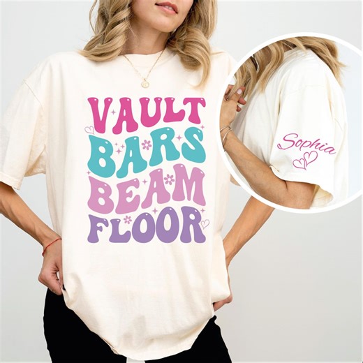 Personalized Gymnastics Shirt, Vault Bars Beam Floor T-shirt, Custom Gym Apparel Tee - Etsy
