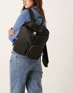 Calvin Klein nylon pocket backpack in black | ASOS