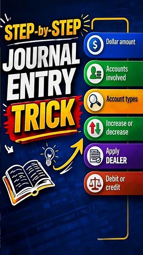 Step-by-Step Journal Entry Trick (6 Steps That Work) #accounting #journalentries #debitsandcredits