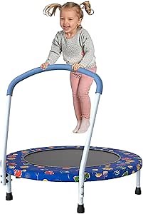36" Mini Trampoline for Kids, Toddler Trampoline with Handle, Small Trampolines Indoor Outdoor Use, Kids Trampolines Indoor for Boys Girls Age 3-6
