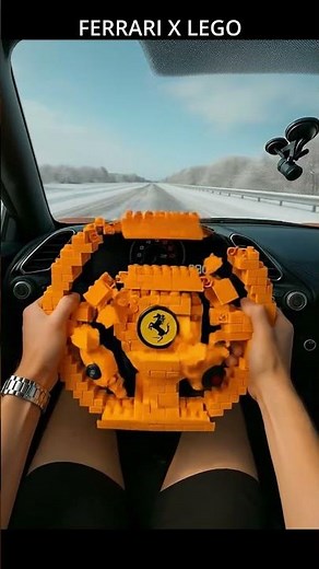 Orange LEGO Ferrari Steering Wheel — Will It Snap or Steer? (POV)