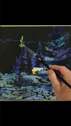 Beautiful Winter Landscape Painting Start to Finish #arttutorial #acrylic #painting