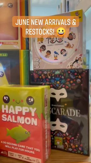 June new arrivals & restocks at Gaming Library in Uptown Mall! Grab exciting games like Hand-to-Hand Wombat, Happy Salmon, and so much more 😀 ✨Check out: https://www.gaminglib.com/collections/new-arrivals #GamingLib #12Years #BuildingThePHBoardGameCommunity | Gaming Library