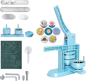Button Maker Machine Pin Press: Badge Maker DIY Machine - Button Making Supplies Kit Multiple Sizes