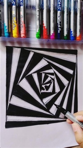 🖤 Optical Illusion Drawing | Easy Black & White Art Tutorial 🎨
