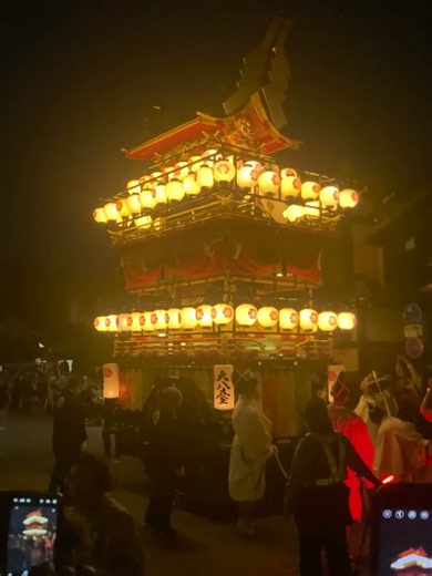 高山祭りの夜 屋台巡行して屋台囃子の音色が美しい #高山祭り