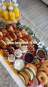 I always have an idea of how I want to lay out a grazing platter but sometimes it completely changes during the process 😂 loved creating this brunch platter for a group of excited ladies getting ready for a big day! • #cometoworkwithme #watchmework #bts #behindthescenes #morningwedding #weddingmorning #weddingbreakfast #breakfastplatter #grazingplatter #breakfastspread #breakfastideas | Sandwich Grazing