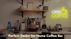 Open Coffee LED Neon Sign for Shops, Home Coffee Bar Essential, Espresso Stations, Front Window, Nook Decors,10-Level Brightness Adjustable, Neon Light Sign 17Inch,Warm White and Yellow for Mother's Day Décor Gifts