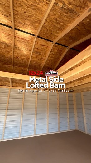 🏠✨ 12x24 Metal Side Lofted Barn with U-Loft! ✨🏠 This building is the perfect blend of functionality and affordability — giving you tons of space and versatility without breaking the bank! 🙌 Our metal 12x24 Side Lofted Barn features: A side single door for easy access 🏡 A double door on the end for larger items 🚜 Our exclusive U-Loft design, maximizing storage space both up top and below — nearly double the usable room! With its classic gray and white color combo, it’s neutral enough to fit