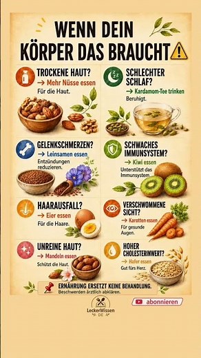 WENN DEIN KÖRPER DAS BRAUCHT ⚠️ | Die besten Lebensmittel für Haut, Schlaf & Immunsystem