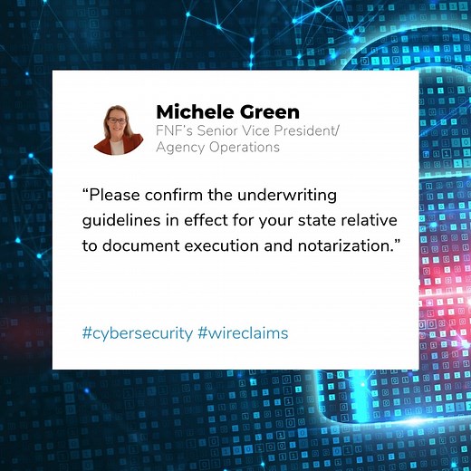 Learn best practices from Michele Green, SVP, Agency Operations, to help prevent forgery and wire claims. | FNF KS, MO, & NE Agency | Facebook