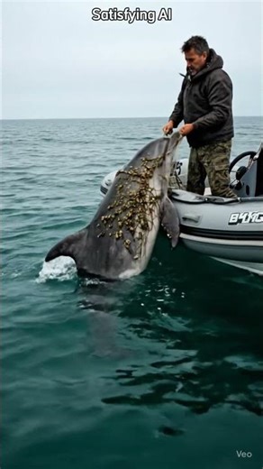 Dolphin Rescue from Fishing Net | Created by A.I. #ia #animals #wildlife #dolphin