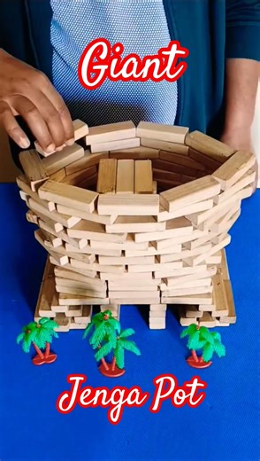 Turning Jenga Blocks into a Stylish Planter 🌲🌳🌴 Save Nature 🌲 #shorts #jenga #planter #savenature