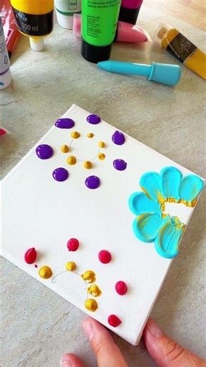 🤩Blumen ohne Pinsel 🌺#malen #art #painting #diy