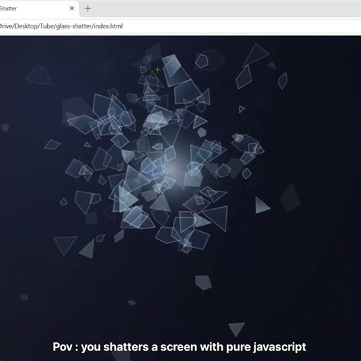 "I coded a glass screen that shatters on click 😮"