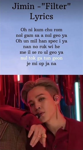 Jimin -"Filter" Lyrics #jimin #filter #bts#shorts #ytshorts