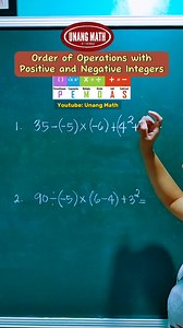 24K views · 589 reactions | Order of Operstions with positive and negative integers #math #mathreview #mathtutorials #PEMDAS #CSEReview #mathematics | Unang Math | Facebook