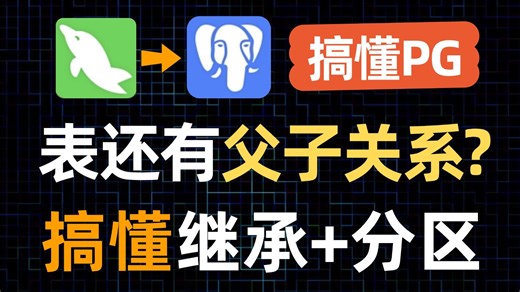 「搞定PG-3」表还能继承？PGSQL继承、分区特性一个视频搞懂
