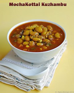 Mochakottai kuzhambu recipe, Mochai kulambu - Raks Kitchen