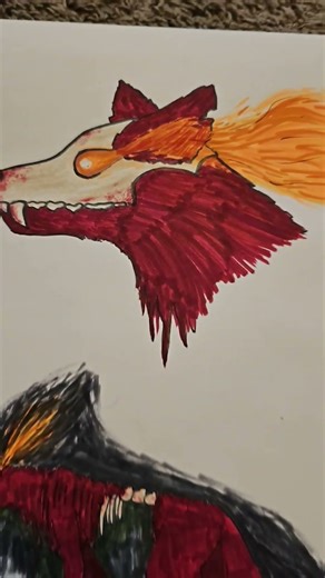 this is one of my friends characters, I just drew him 🥰 #drawing #art #wolves #scary #halloween