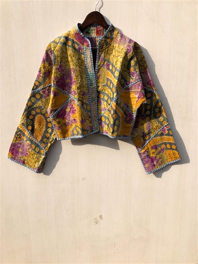 Patchwork Quilt Multi Colored Jacket, Women’s Free Size Jacket - Etsy