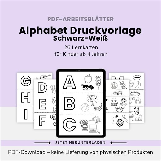 ABC Flashcards to Cut Out – Alphabet Printable Template for Ages 4 and up | Letter Cards PDF | Preschool, Kindergarten Learning Material - Etsy