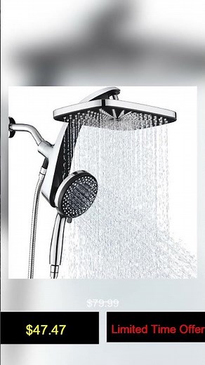 High Pressure Rain Shower Head: Upgrade Shower Heads with Handheld Spray Combo with Fixed Showe