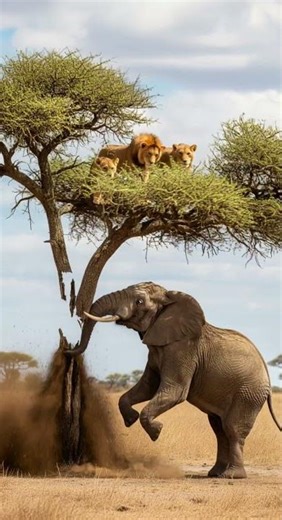 🐘🦁 elephants rampage on lions