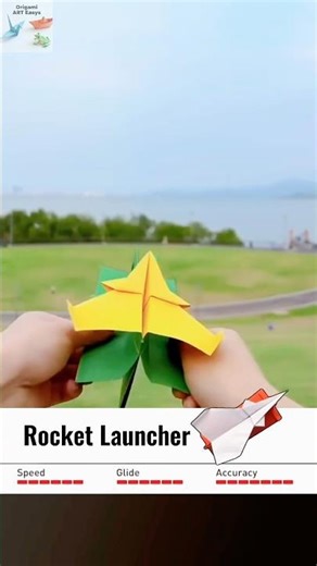 How to make rocket launcher, super plane paper origami easy #vvvreview #origami #diy
