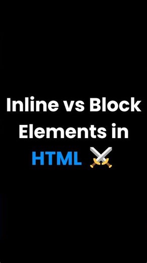 Inline vs Block elements in HTML coding #html #css #coding #webdevelopment #htmlcss #htmlpro