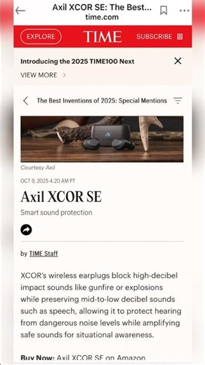 AXIL XCOR SE: The Future of Smart Hearing Protection | TIME Innovation 2025